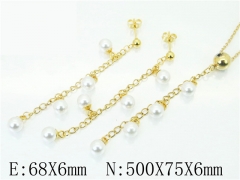HY Wholesale Jewelry 316L Stainless Steel Earrings Necklace Jewelry Set-HY59S1946HEL
