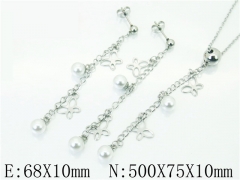 HY Wholesale Jewelry 316L Stainless Steel Earrings Necklace Jewelry Set-HY59S1932PY