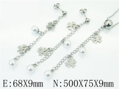 HY Wholesale Jewelry 316L Stainless Steel Earrings Necklace Jewelry Set-HY59S1923PZ