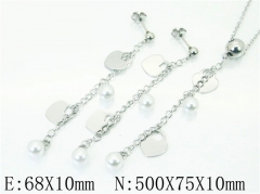 HY Wholesale Jewelry 316L Stainless Steel Earrings Necklace Jewelry Set-HY59S1935PY