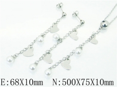 HY Wholesale Jewelry 316L Stainless Steel Earrings Necklace Jewelry Set-HY59S1931PU