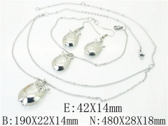 HY Wholesale Jewelry 316L Stainless Steel Earrings Necklace Jewelry Set-HY92S0234HWW