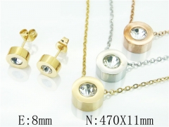 HY Wholesale Jewelry 316L Stainless Steel Earrings Necklace Jewelry Set-HY57S0037HJW