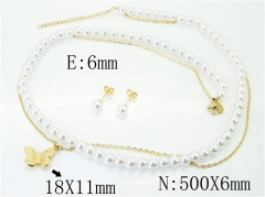 HY Wholesale Jewelry 316L Stainless Steel Earrings Necklace Jewelry Set-HY59S2025HLL