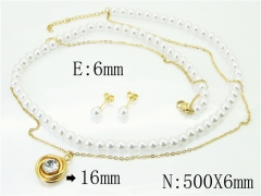 HY Wholesale Jewelry 316L Stainless Steel Earrings Necklace Jewelry Set-HY59S2028HL5