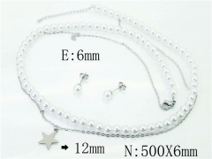 HY Wholesale Jewelry 316L Stainless Steel Earrings Necklace Jewelry Set-HY59S2077HKB