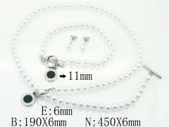 HY Wholesale Jewelry 316L Stainless Steel Earrings Necklace Jewelry Set-HY59S1991HOF