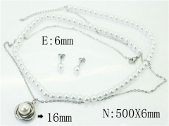 HY Wholesale Jewelry 316L Stainless Steel Earrings Necklace Jewelry Set-HY59S2074HKZ