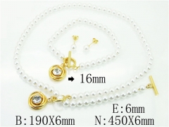 HY Wholesale Jewelry 316L Stainless Steel Earrings Necklace Jewelry Set-HY59S1980IUU
