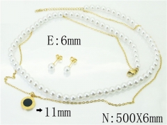 HY Wholesale Jewelry 316L Stainless Steel Earrings Necklace Jewelry Set-HY59S2023HL5