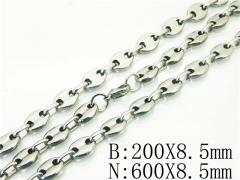 HY Wholesale Stainless Steel 316L Necklaces Bracelets Sets-HY40S0435IEE