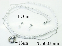 HY Wholesale Jewelry 316L Stainless Steel Earrings Necklace Jewelry Set-HY59S2045HKS