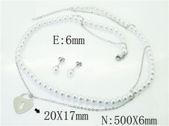 HY Wholesale Jewelry 316L Stainless Steel Earrings Necklace Jewelry Set-HY59S2042HKU