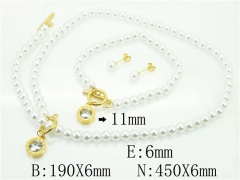 HY Wholesale Jewelry 316L Stainless Steel Earrings Necklace Jewelry Set-HY59S1988IRR