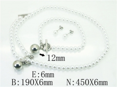 HY Wholesale Jewelry 316L Stainless Steel Earrings Necklace Jewelry Set-HY59S1976HOB
