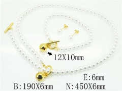 HY Wholesale Jewelry 316L Stainless Steel Earrings Necklace Jewelry Set-HY59S1984IAA