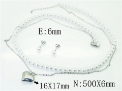 HY Wholesale Jewelry 316L Stainless Steel Earrings Necklace Jewelry Set-HY59S2039HKZ