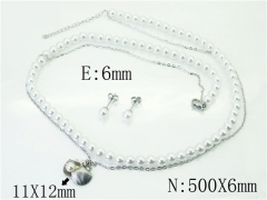 HY Wholesale Jewelry 316L Stainless Steel Earrings Necklace Jewelry Set-HY59S2036HKW