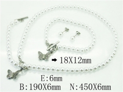 HY Wholesale Jewelry 316L Stainless Steel Earrings Necklace Jewelry Set-HY59S1968HOS