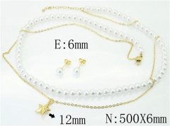 HY Wholesale Jewelry 316L Stainless Steel Earrings Necklace Jewelry Set-HY59S2027H5L