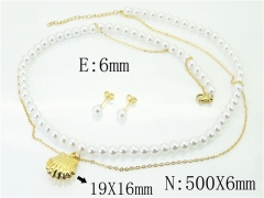 HY Wholesale Jewelry 316L Stainless Steel Earrings Necklace Jewelry Set-HY59S2021HL5
