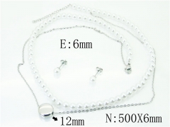 HY Wholesale Jewelry 316L Stainless Steel Earrings Necklace Jewelry Set-HY59S2085HKT