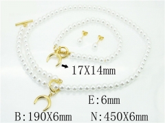 HY Wholesale Jewelry 316L Stainless Steel Earrings Necklace Jewelry Set-HY59S1973ITT