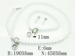 HY Wholesale Jewelry 316L Stainless Steel Earrings Necklace Jewelry Set-HY59S1989HOE
