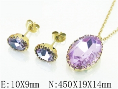 HY Wholesale Jewelry 316L Stainless Steel Earrings Necklace Jewelry Set-HY92S0238NW