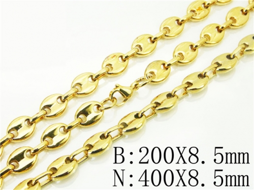 HY Wholesale Stainless Steel 316L Necklaces Bracelets Sets-HY40S0432IKT