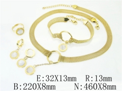 HY Wholesale Jewelry 316L Stainless Steel Earrings Necklace Jewelry Set-HY50S0102JVF