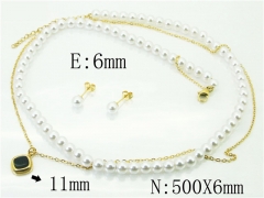 HY Wholesale Jewelry 316L Stainless Steel Earrings Necklace Jewelry Set-HY59S2012H55
