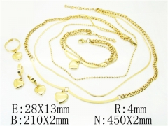 HY Wholesale Jewelry 316L Stainless Steel Earrings Necklace Jewelry Set-HY50S0109JCC