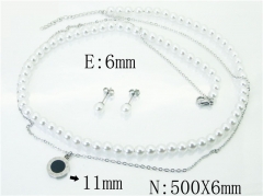 HY Wholesale Jewelry 316L Stainless Steel Earrings Necklace Jewelry Set-HY59S2033HKD