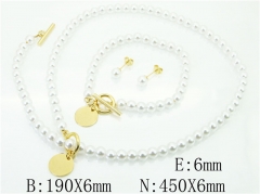 HY Wholesale Jewelry 316L Stainless Steel Earrings Necklace Jewelry Set-HY59S2002IGG