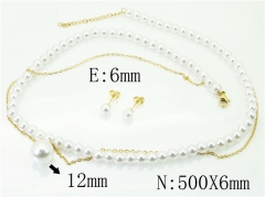 HY Wholesale Jewelry 316L Stainless Steel Earrings Necklace Jewelry Set-HY59S2055HLL