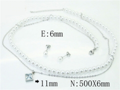 HY Wholesale Jewelry 316L Stainless Steel Earrings Necklace Jewelry Set-HY59S2078HKV