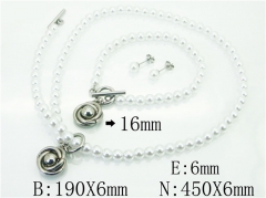 HY Wholesale Jewelry 316L Stainless Steel Earrings Necklace Jewelry Set-HY59S1983HOQ