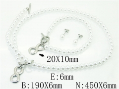 HY Wholesale Jewelry 316L Stainless Steel Earrings Necklace Jewelry Set-HY59S1995HOE