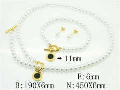 HY Wholesale Jewelry 316L Stainless Steel Earrings Necklace Jewelry Set-HY59S1990IQQ