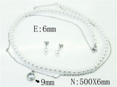 HY Wholesale Jewelry 316L Stainless Steel Earrings Necklace Jewelry Set-HY59S2072HKS