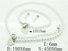 HY Wholesale Jewelry 316L Stainless Steel Earrings Necklace Jewelry Set-HY59S1993HOW