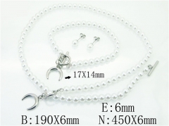 HY Wholesale Jewelry 316L Stainless Steel Earrings Necklace Jewelry Set-HY59S1974HOW