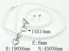 HY Wholesale Jewelry 316L Stainless Steel Earrings Necklace Jewelry Set-HY59S2006HOW