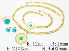 HY Wholesale Jewelry 316L Stainless Steel Earrings Necklace Jewelry Set-HY50S0106JWW