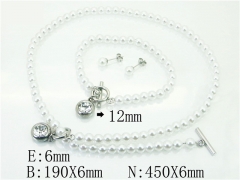 HY Wholesale Jewelry 316L Stainless Steel Earrings Necklace Jewelry Set-HY59S1987HOC