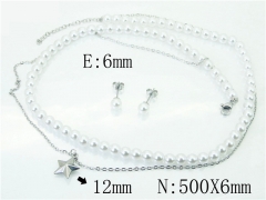 HY Wholesale Jewelry 316L Stainless Steel Earrings Necklace Jewelry Set-HY59S2073HKD