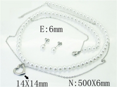 HY Wholesale Jewelry 316L Stainless Steel Earrings Necklace Jewelry Set-HY59S2043HKF