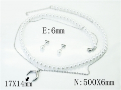 HY Wholesale Jewelry 316L Stainless Steel Earrings Necklace Jewelry Set-HY59S2047HKW