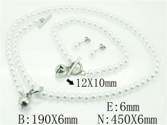 HY Wholesale Jewelry 316L Stainless Steel Earrings Necklace Jewelry Set-HY59S1985HOS